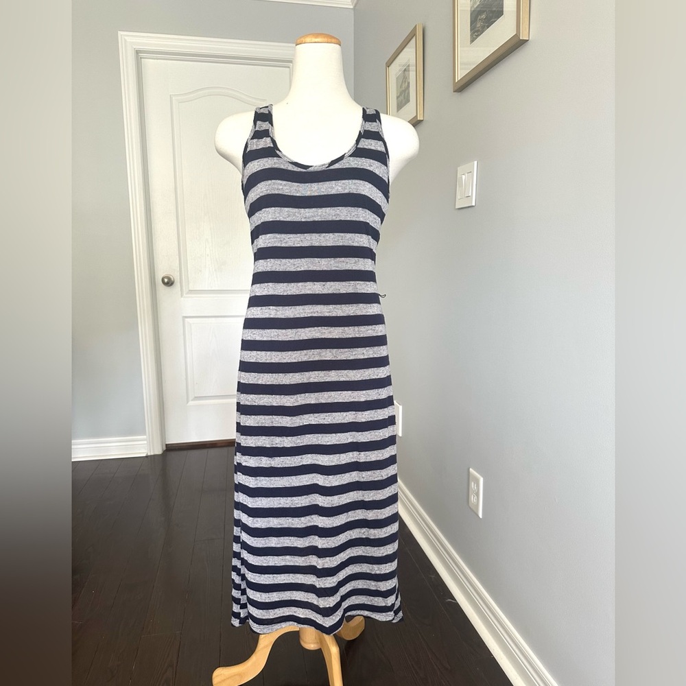 JACOB Striped Sleeveless Jersey Maxi Dress with Hi-Lo Hem - Sz M